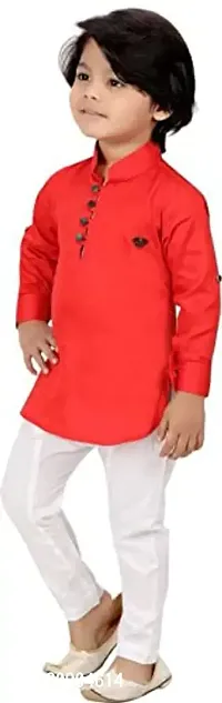 R Kay Fashions Boys Fancy Kurta Pyjama Set (5-6 Years, RED)-thumb2