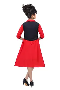 R Kay Fashions Girls Fancy Frock with Jacket (8-9 Years, RED)-thumb2