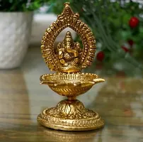 Designer Ganesh Diya Set For Home Office And Temple Aluminium Table Diya-thumb1