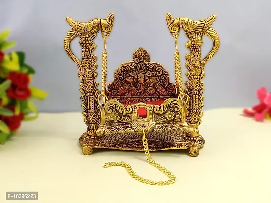 Designer Metal Krishna Jhula, Laddu Gopal Jhula, For Home And Office Jhula Decorative Showpiece - 16.5 Cm-thumb0