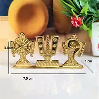 Designer Metal Tirupati Balaji Shankh Chakra Namah Car Dashboard,Office,Religious Idol Decorative Showpiece - 3.8 Cm-thumb1