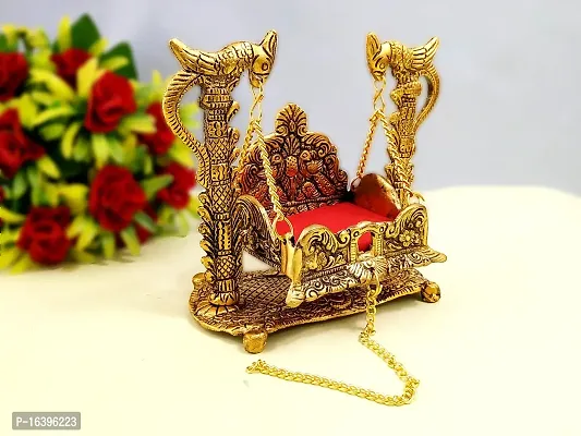 Designer Metal Krishna Jhula, Laddu Gopal Jhula, For Home And Office Jhula Decorative Showpiece - 16.5 Cm-thumb3