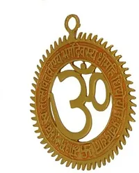 Designer Metal Om Wall Hanging With Gayatri Mantra For Prosperity Decorative Showpiece - 16 Cm-thumb1