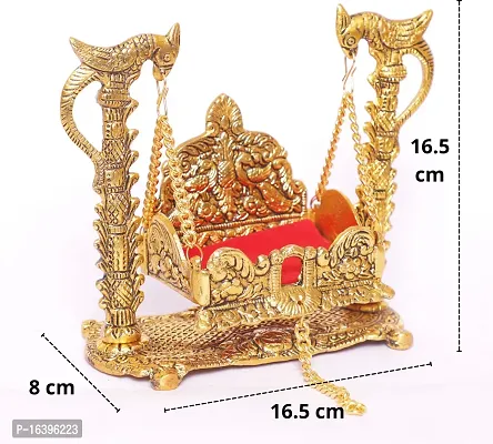 Designer Metal Krishna Jhula, Laddu Gopal Jhula, For Home And Office Jhula Decorative Showpiece - 16.5 Cm-thumb4