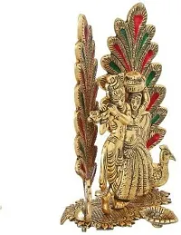 Designer Radha Krishna Idol Statue With Diya Peacock Design Decorative Showpiece Decorative Showpiece - 20 Cm-thumb4