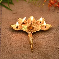 Designer Panchmukhi Aarti Diya For Pooja Table Diya Aluminium Table Diya-thumb3