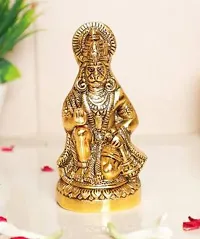 Designer Hanuman Ji Murti- Idol Bajranjbali For Home Office Temple Metal Decorative Showpiece - 15 Cm-thumb1