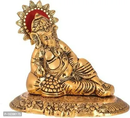 Designer Ganesh Doing Sit-Rest Beautiful Desigen Worship-Pooja-Gifting Item Home Office Use Decorative Showpiece - 16 Cm