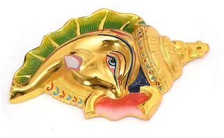 Designer Ganesh On Shankh Colorful Wall Hanging Idol Set Decorative Showpiece - 18 Cm-thumb4