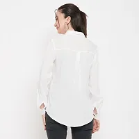 Ruhaans Womens Rayon Embroidered White and Pink Shirt-thumb2