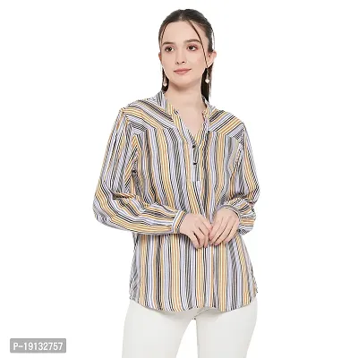 Ruhaans Womens Rayon Striped Multi Top-thumb0