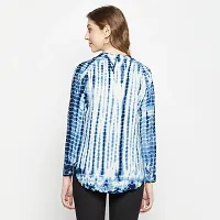 Ruhaans Womens Rayon Tie and Dye Blue Shirt-thumb2