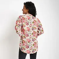 Ruhaans Womens Summercool Floral Beige Shirt-thumb2