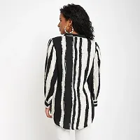 Ruhaans Womens Summercool Stirped Black and White Shirt-thumb2