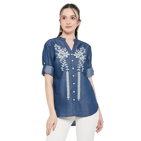 Ruhaans Womens Embroidered Shirt