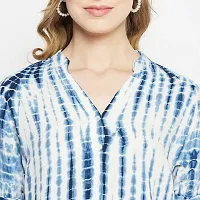 Ruhaans Womens Rayon Tie and Dye Blue Shirt-thumb3