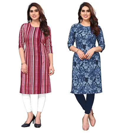 Trendy Straight Crepe Kurta Combo For Women