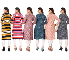 Beautiful Crepe Printed Straight Kurta For Women Pack of 6-thumb1