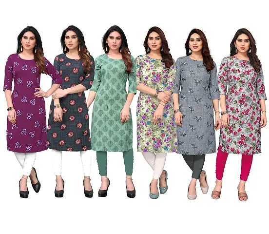 Beautiful Crepe Straight Kurta For Women Pack of