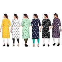 Beautiful Crepe Printed Straight Kurta For Women Pack of 6-thumb1