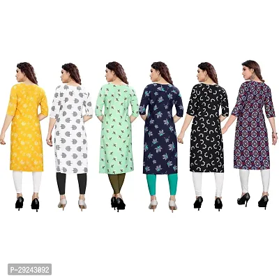 Beautiful Crepe Printed Straight Kurta For Women Pack of 6-thumb3