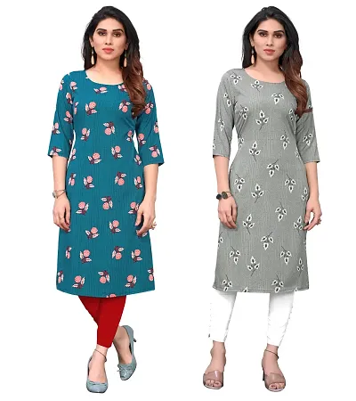 Trendy Straight Crepe Kurta Combo For Women