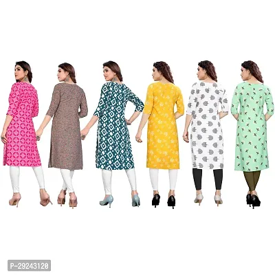 Beautiful Crepe Printed Straight Kurta For Women Pack of 6-thumb2