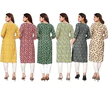 Beautiful Crepe Printed Straight Kurta For Women Pack of 6-thumb1