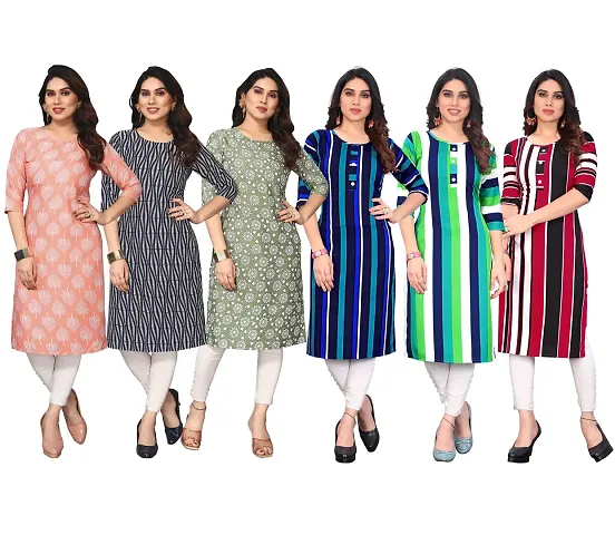 Beautiful Crepe Straight Kurta For Women Pack of