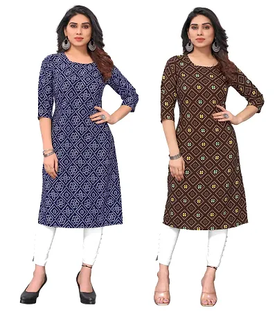 Trendy Straight Crepe Kurta Combo For Women