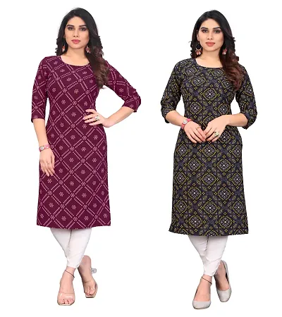 Trendy Straight Crepe Kurta Combo For Women