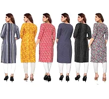 Beautiful Crepe Printed Straight Kurta For Women Pack of 6-thumb1