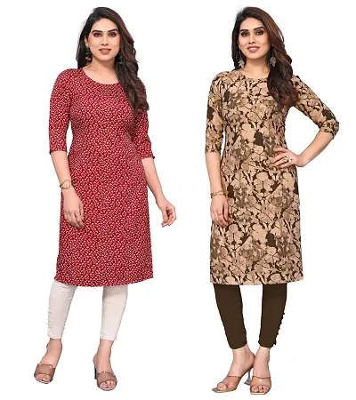 Trendy Straight Crepe Kurta Combo For Women