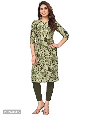 Pretty Green Printed Crepe Straight Kurta-thumb0