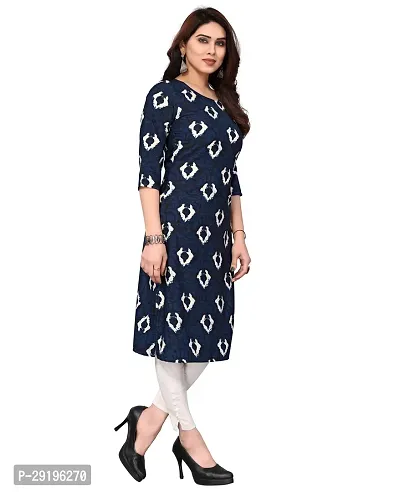 Attractive Black Printed Crepe Straight Kurta For Women