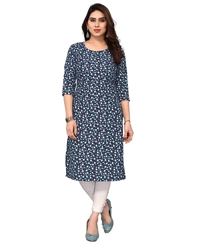 Stylish Crepe Straight Printed Kurta