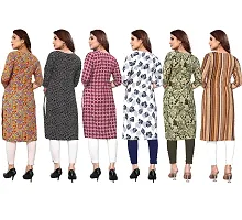 Beautiful Crepe Printed Straight Kurta For Women Pack of 6-thumb1