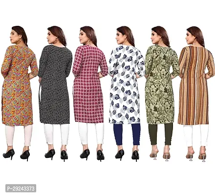 Beautiful Crepe Printed Straight Kurta For Women Pack of 6-thumb2