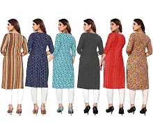 Beautiful Crepe Printed Straight Kurta For Women Pack of 6-thumb1