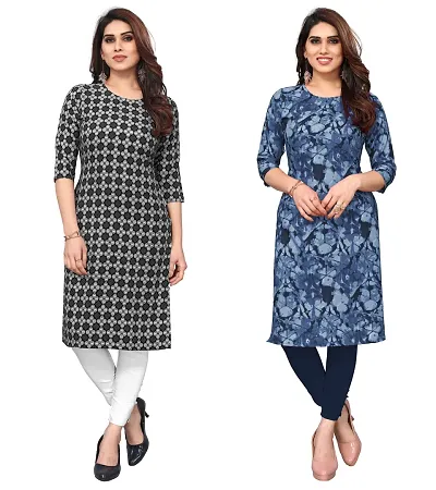 Trendy Straight Crepe Kurta Combo For Women