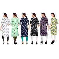 Beautiful Crepe Printed Straight Kurta For Women Pack of 6-thumb1