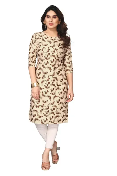 Stylish Crepe Straight Printed Kurtis