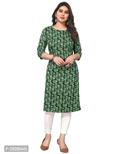 Pretty Green Printed Crepe Straight Kurta-thumb0