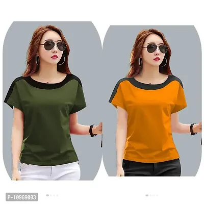 Fancy Cotton T-shirts For Women Pack Of 2-thumb0