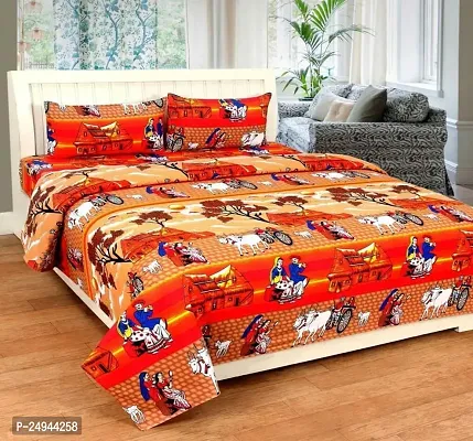 KK Premimum Double Bed  Bedsheet With 2 Pillow Covers
