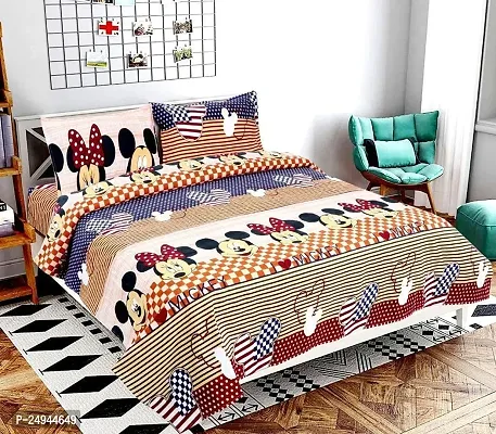 Classic Printed Double Bedsheet with Pillow Cover-thumb0