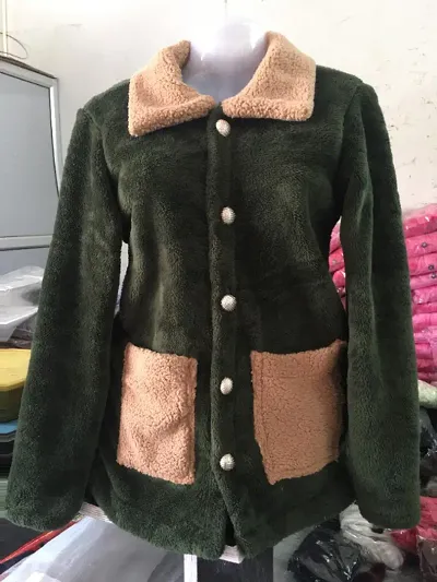 Classic Wool Solid Jacket for Women