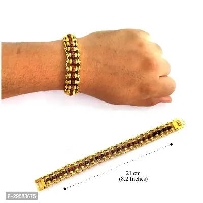 Stylish Rukraksha Brass Bracelet Foldover Golden 21 Cm Length (Set of 1)-thumb2