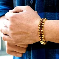 Stylish Rukraksha Brass Bracelet Foldover Golden 21 Cm Length (Set of 1)-thumb3