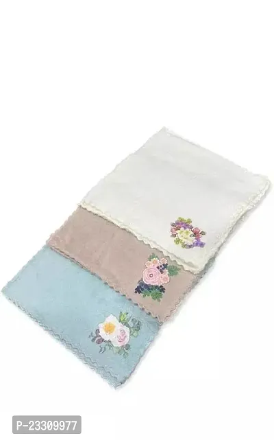 Cotton Small Size Handkerchief Rumal Face Towel for Women kids Girls Baby Extra Soft And Super Absorbent Handkerchieves For Women Set of 5-thumb0